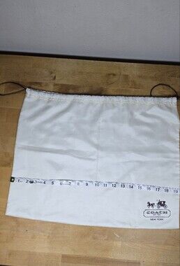 Authentic Large Coach Cream Drawstring Dust Bag Storage Pouch 19.5" x 15"